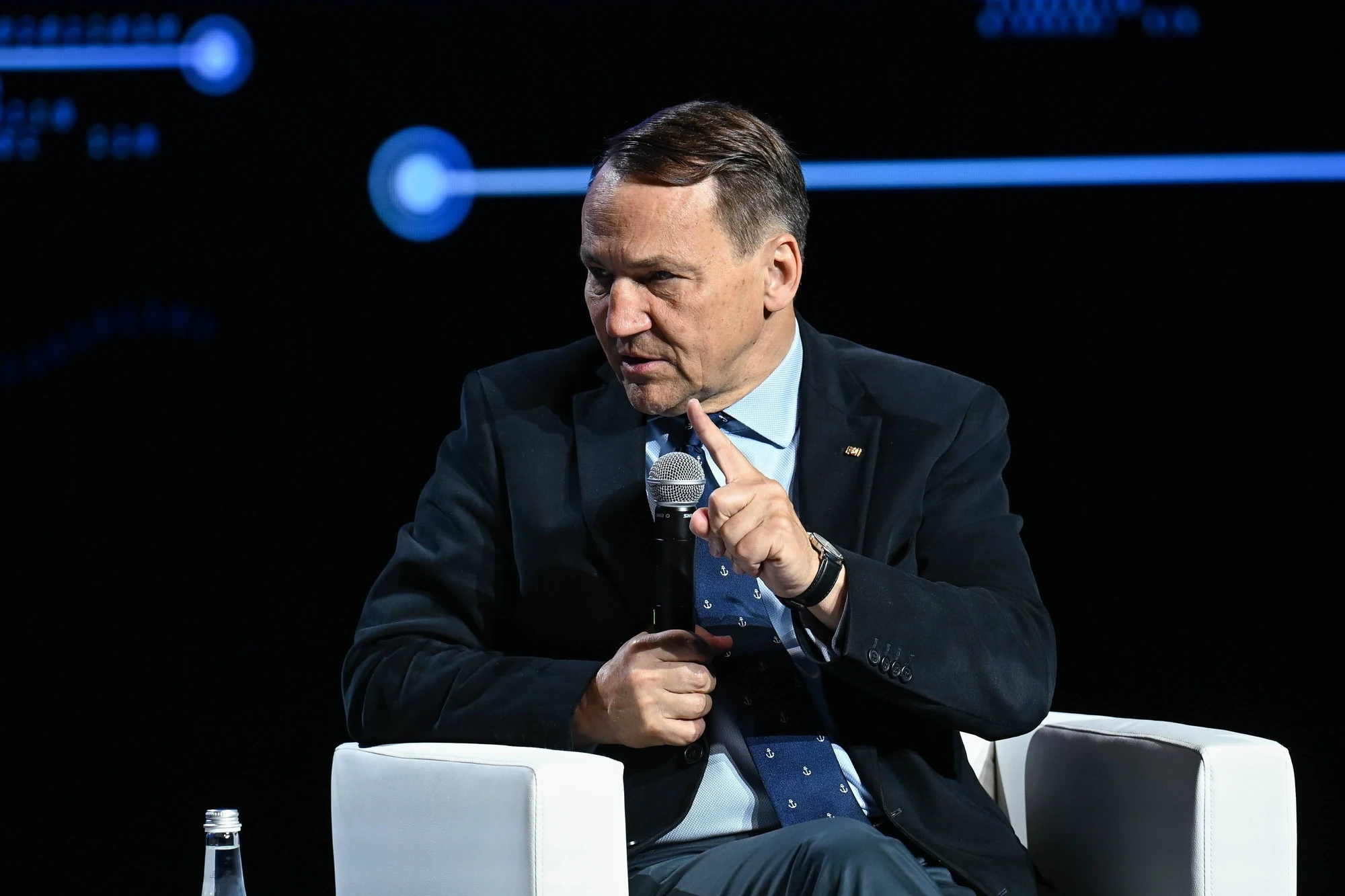 Радослав Сікорський під час інтерв'ю PAP